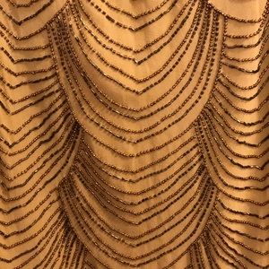 Tan beaded 5F Bergdorf Goodman dress